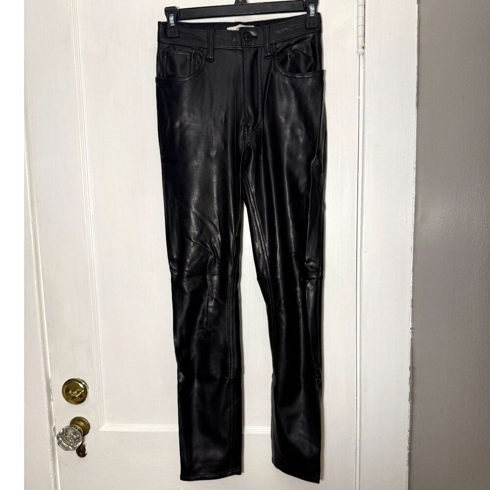 Abercrombie and Fitch Faux Leather Black Skinny Pants Size 25/0